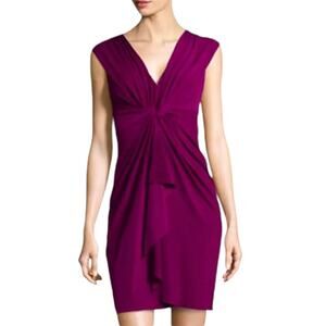 Catherine Malandrino Purple Jill Twisted Front Cap Sleeve Knee Dress, Size 8